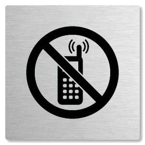 Zákaz telefonování, 118x118mm, stříbrná, Nevada